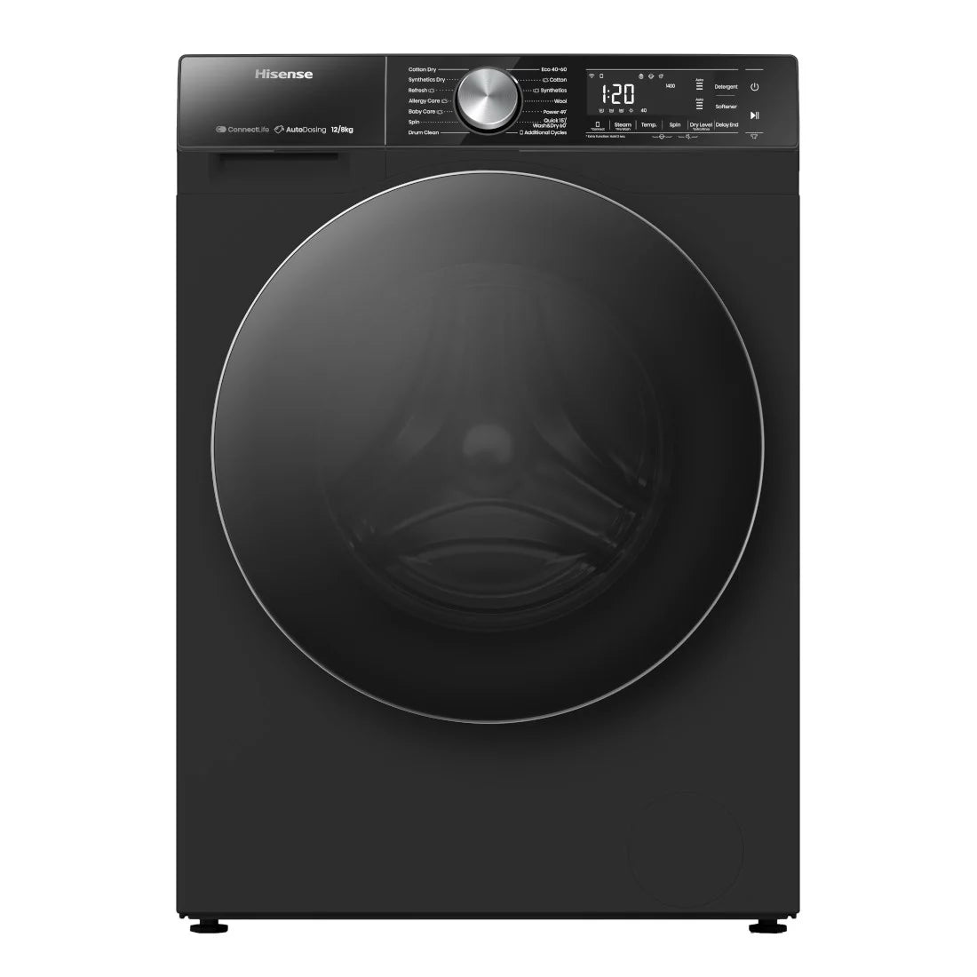 HISENSE MACHINE A LAVER FRONT LOAD - CONNECT LIFE - 12KG SECHAGE 8KG - WD5S1245BB HISENSE MACHINE A LAVER FRONT LOAD - CONNECT LIFE - 12KG SECHAGE 8KG - WD5S1245BB